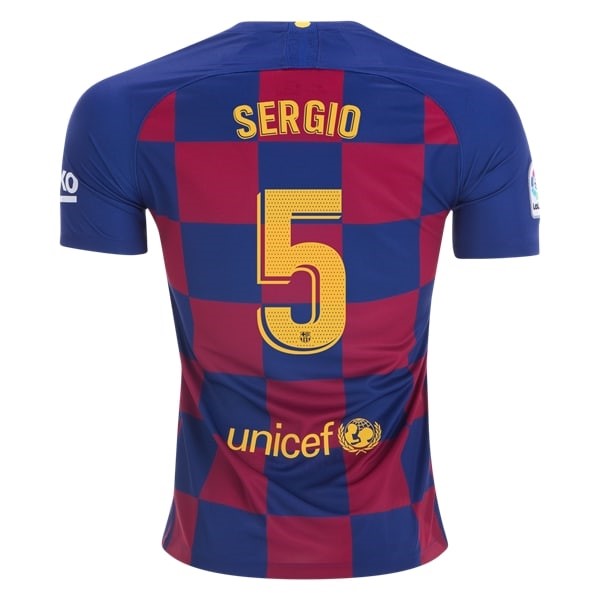 Camiseta Barcelona NO.5 Sergio Replica Primera Ropa 2019/20 Azul Rojo